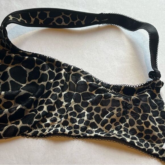 Wacoal Bra Black and Tan Leopard Print Underwire, no padding Size 34D - Picture 7 of 8